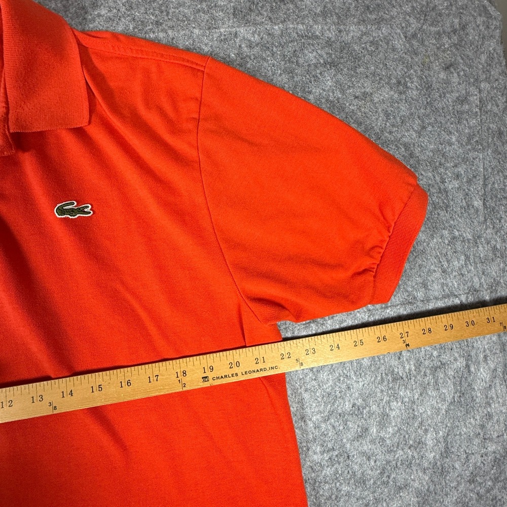 Lacoste Polo Shirt Mens 6 Orange Short Sleeve Cotton Pique Classic Logo - Picture 6 of 8